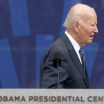 WATCH: Would-be second-term President Biden left searching for family on stage after Obama Center opening